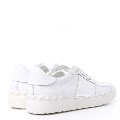 Valentino Garavani Calfskin Rockstud Open Sneakers 40 White Pewter 4 of 9