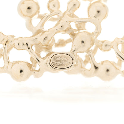 Chanel Crystal Chain Link CC Brooch Gold 3 of 3
