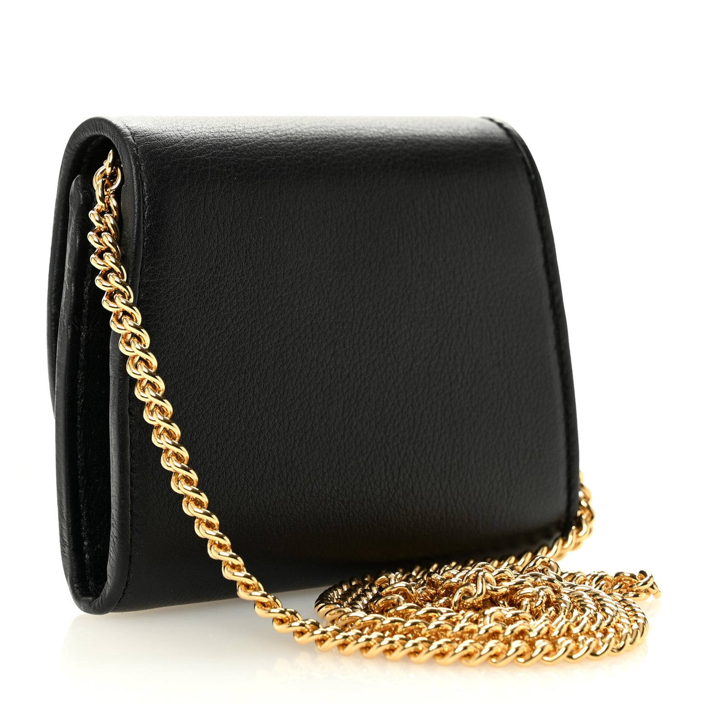 Roxy Calfskin Medium Blondie Chain Wallet Black