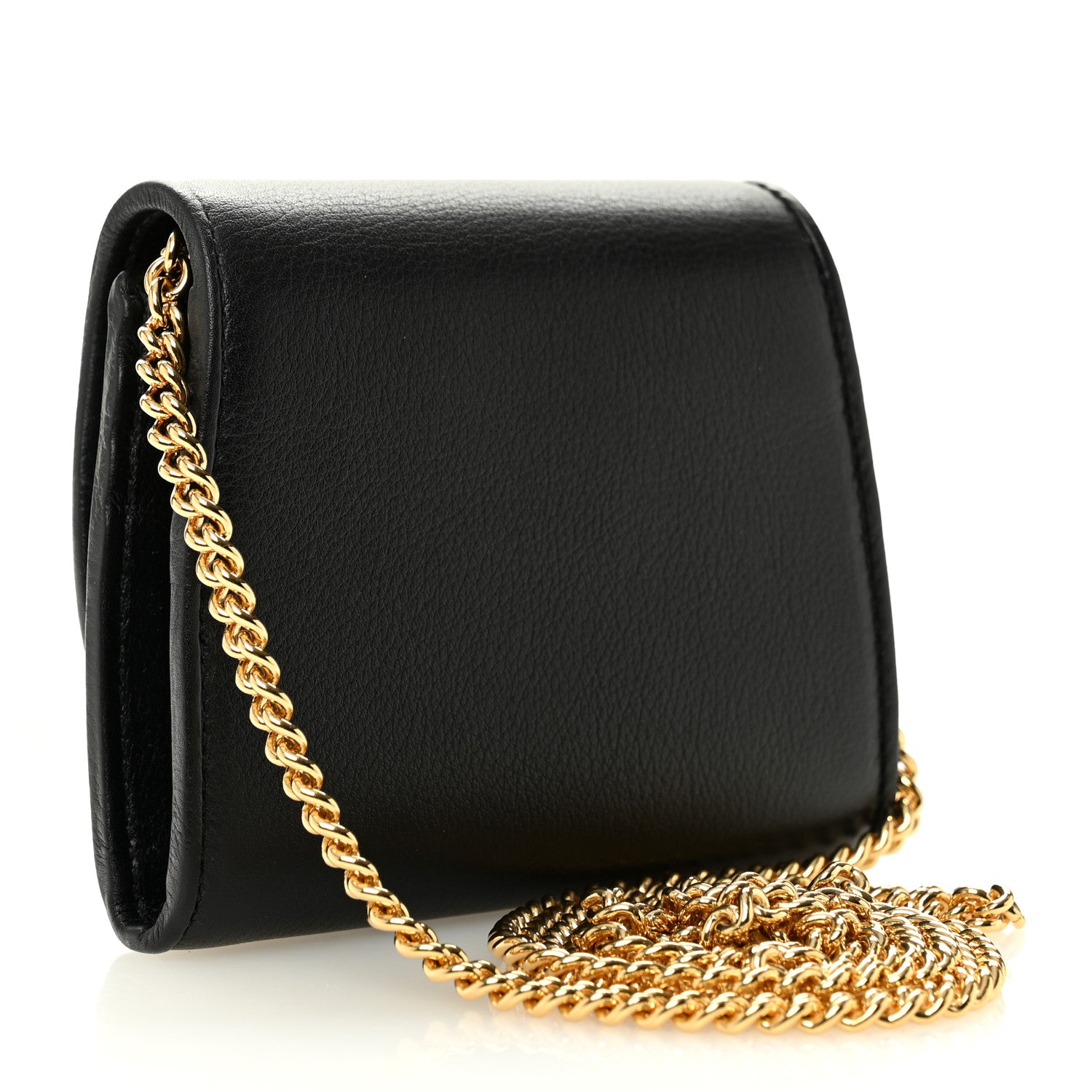 Gucci Roxy Calfskin Medium Blondie Chain Wallet Black 3 of 10
