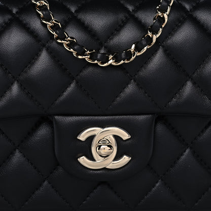 Chanel Lambskin Quilted Mini Top Handle Rectangular Flap Black 8 of 11