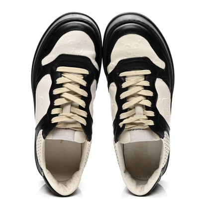 Gucci Calfskin GG Tennis Embossed Perforated Mens Interlocking G 55mm Sneakers 8.5 Black White 5 of 10