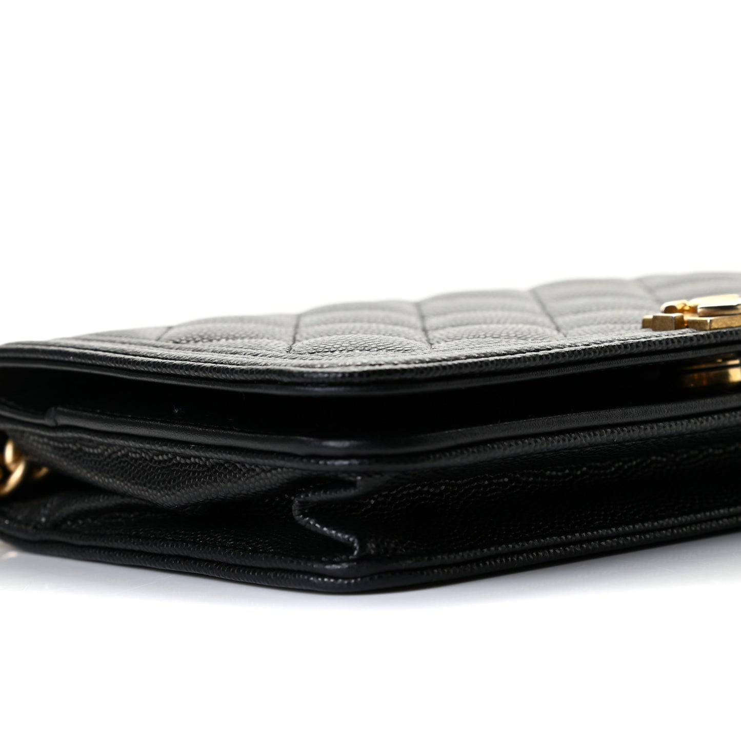 Caviar Quilted Boy Wallet On Chain WOC Black