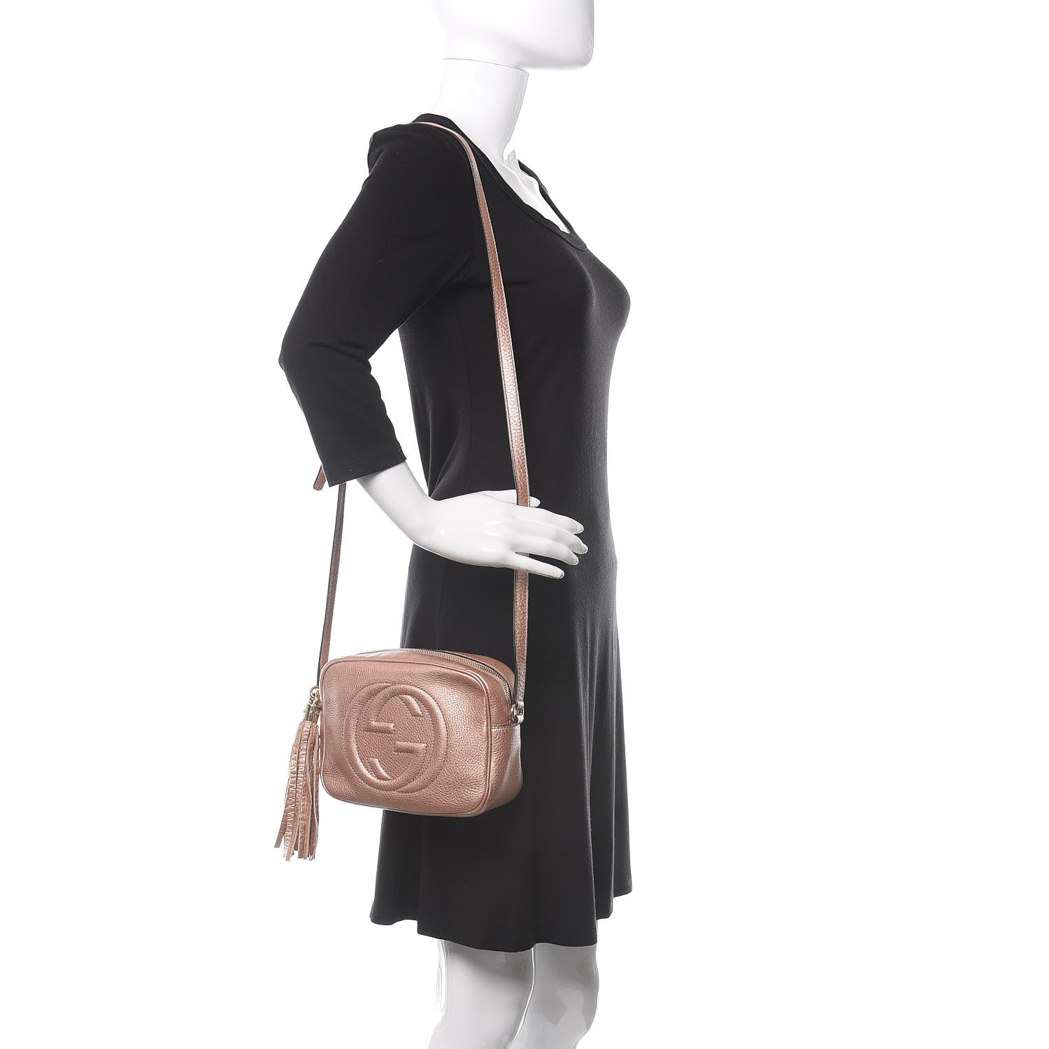 Gucci Metallic Pebbled Calfskin Small Soho Disco Bag Pink 2 of 12