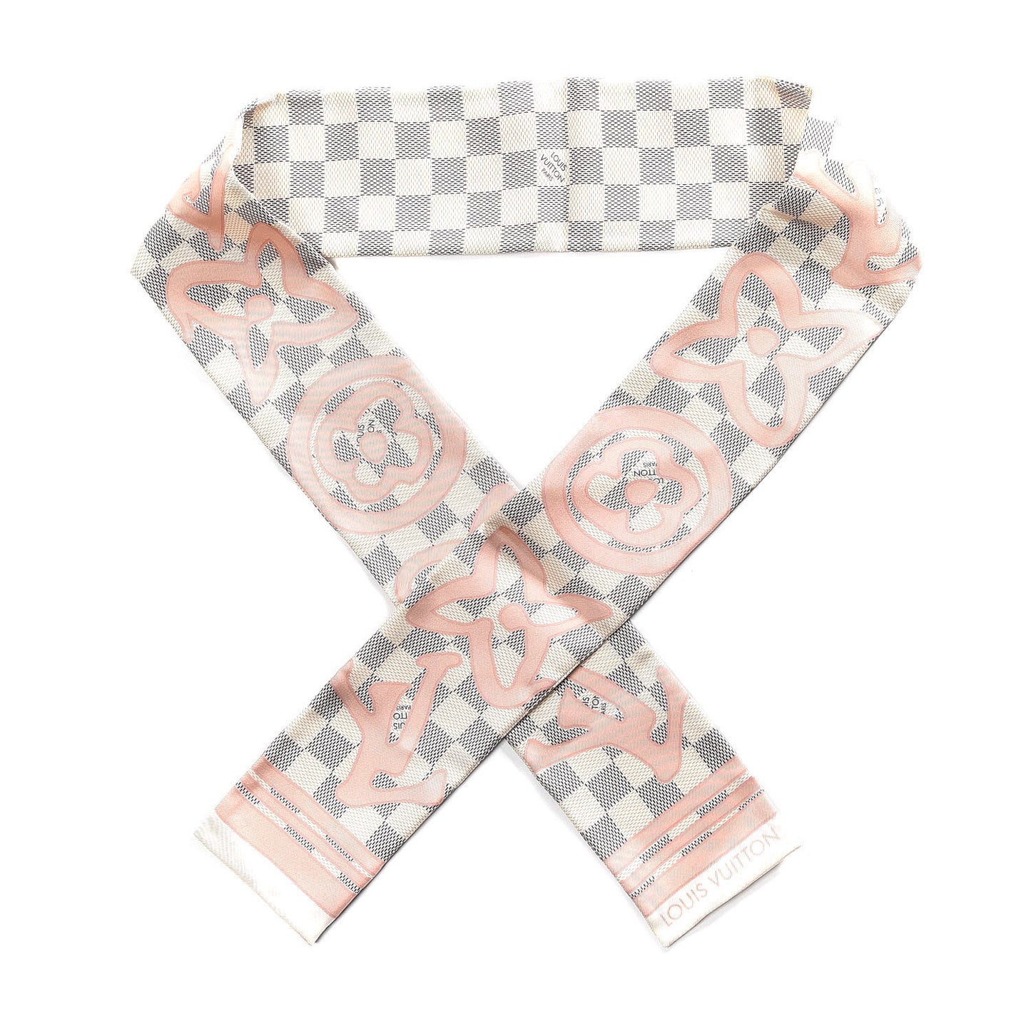 Silk Damier Azur Tahitienne Bandeau Rose Ballerine