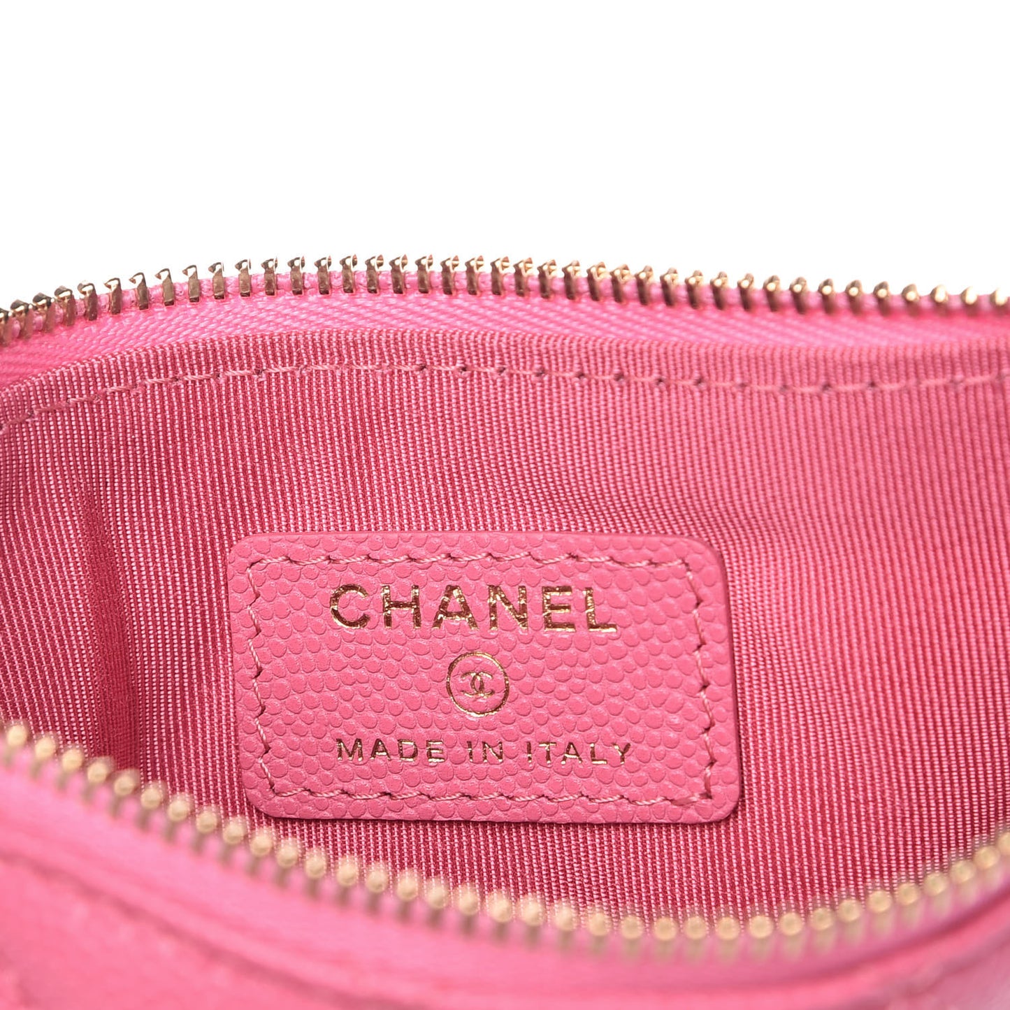 Caviar Quilted Small Cosmetic Case Pink