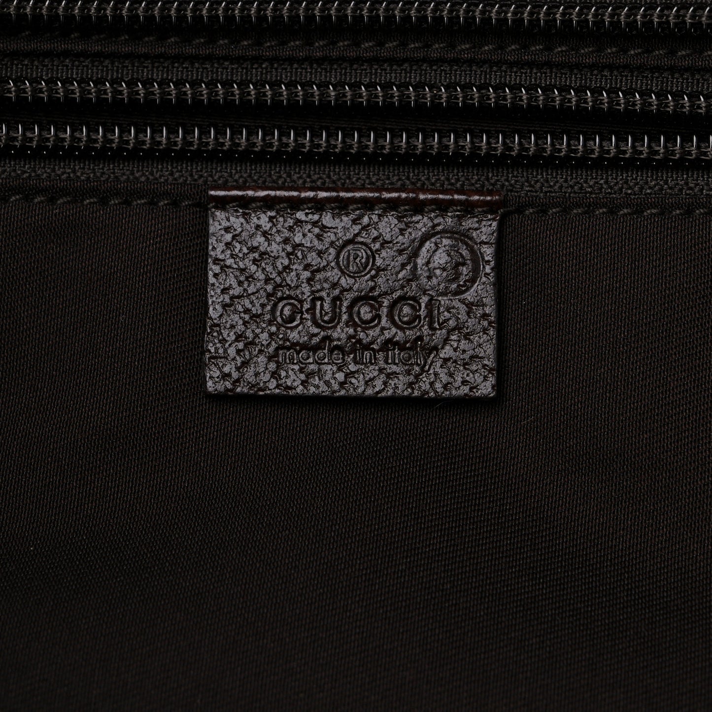 GG Monogram Medium Web Handle Bucket Tote Dark Brown