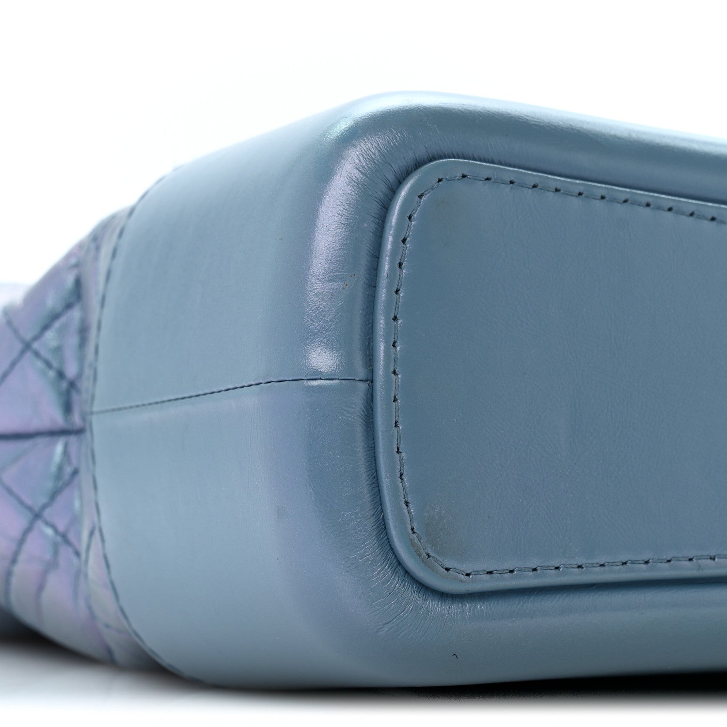 Chanel Iridescent Aged Calfskin Quilted Medium Gabrielle Hobo Blue 9 of 14