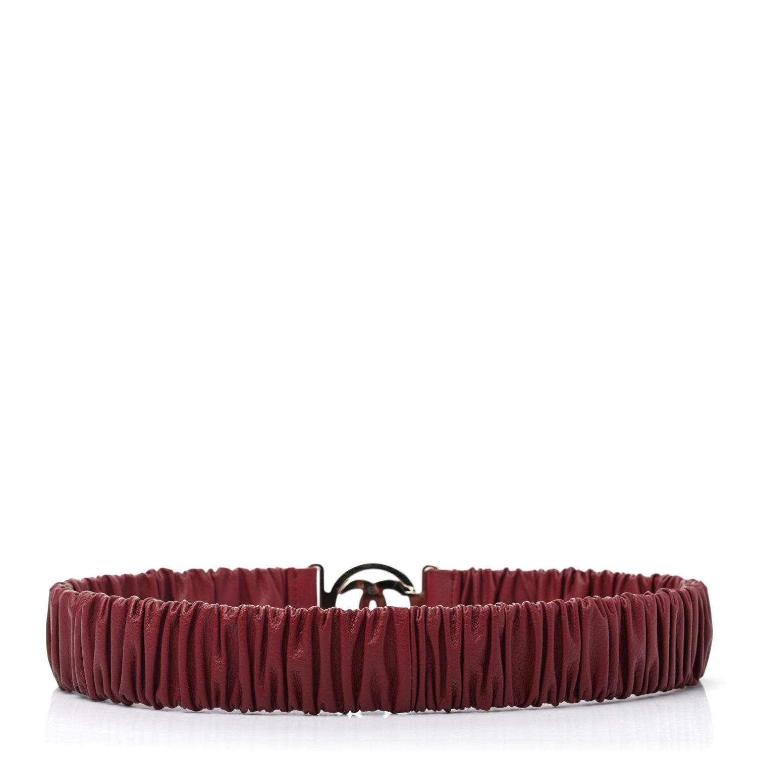 Chanel Lambskin CC Belt 75 30 Burgundy 3 of 8