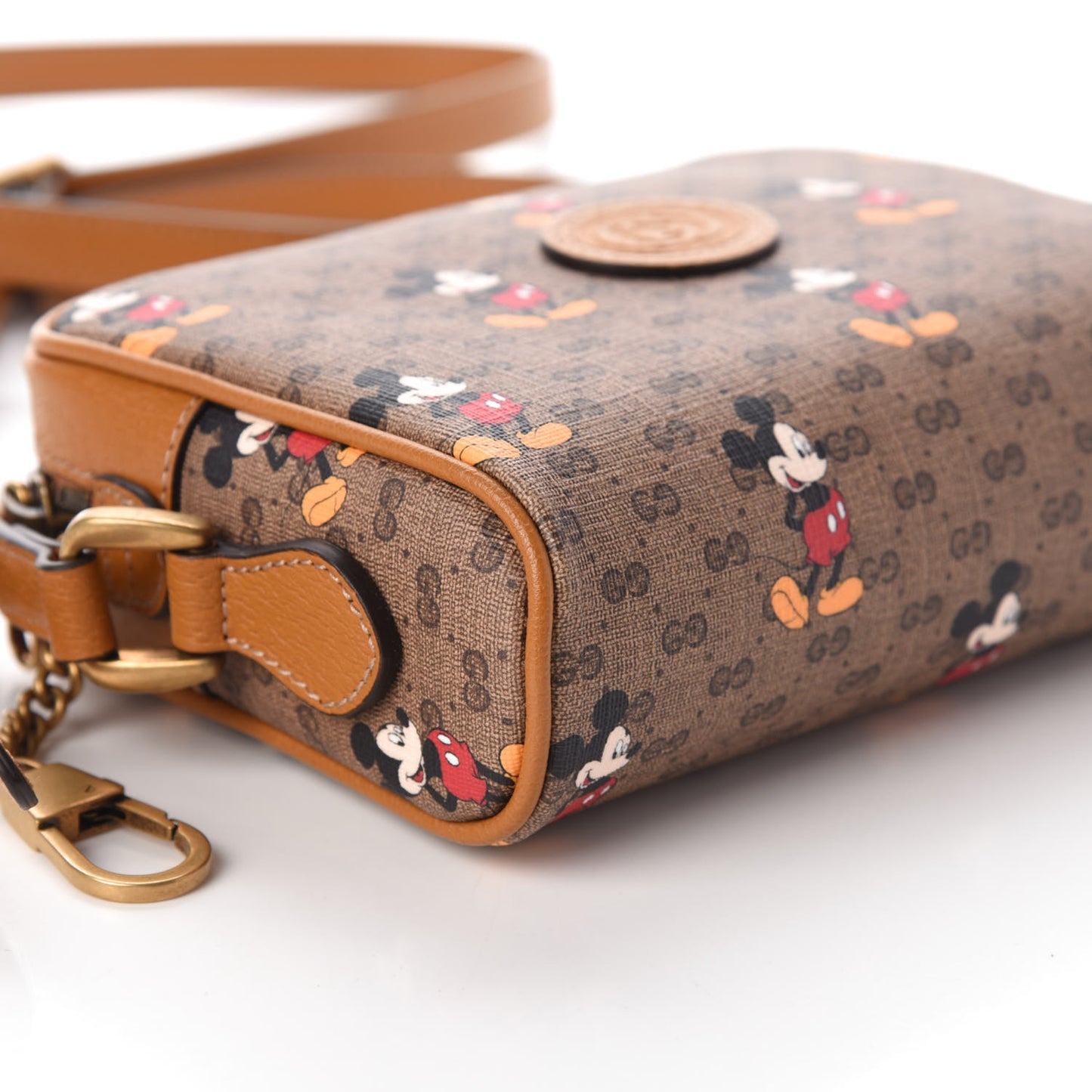 X DISNEY Mini Vintage GG Supreme Monogram Mickey Mouse Shoulder Bag Beige Vintage Sun Oil
