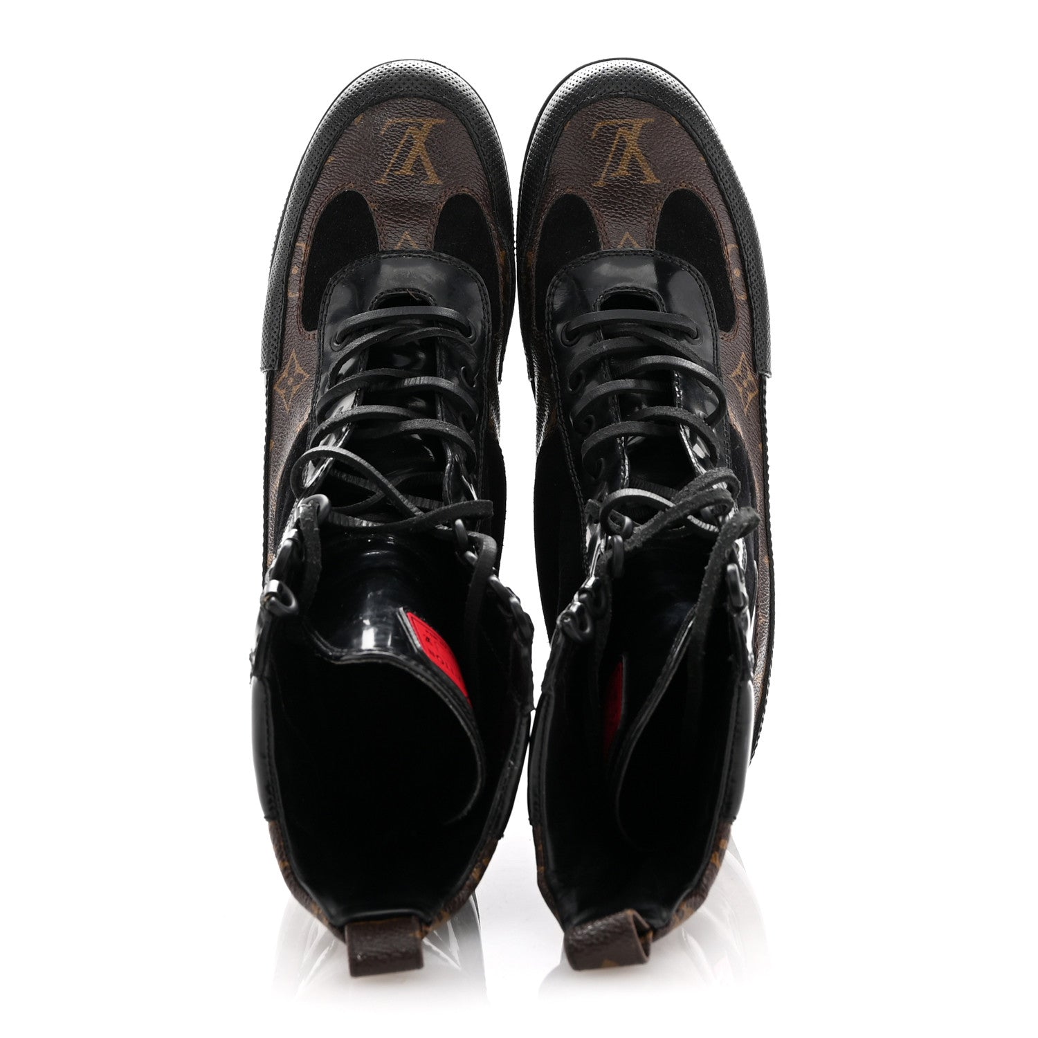 Louis Vuitton Suede Calfskin Monogram World Tour Platform Desert Boots 40 Black 3 of 14