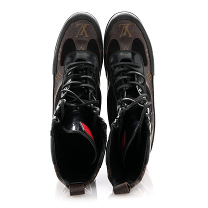 Louis Vuitton Suede Calfskin Monogram World Tour Platform Desert Boots 40 Black 3 of 14