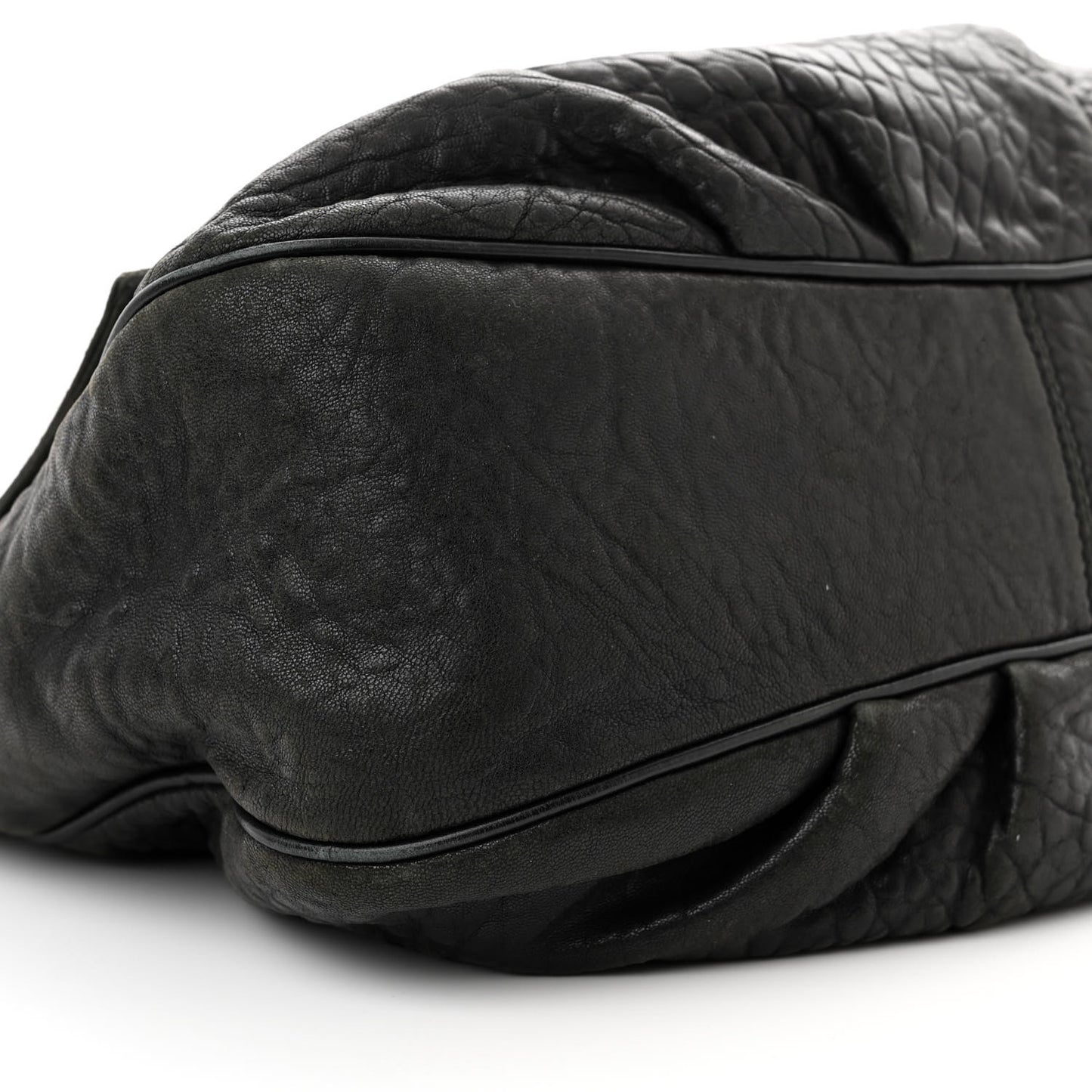 Crinkled Lambskin Mia Shoulder Flap Black