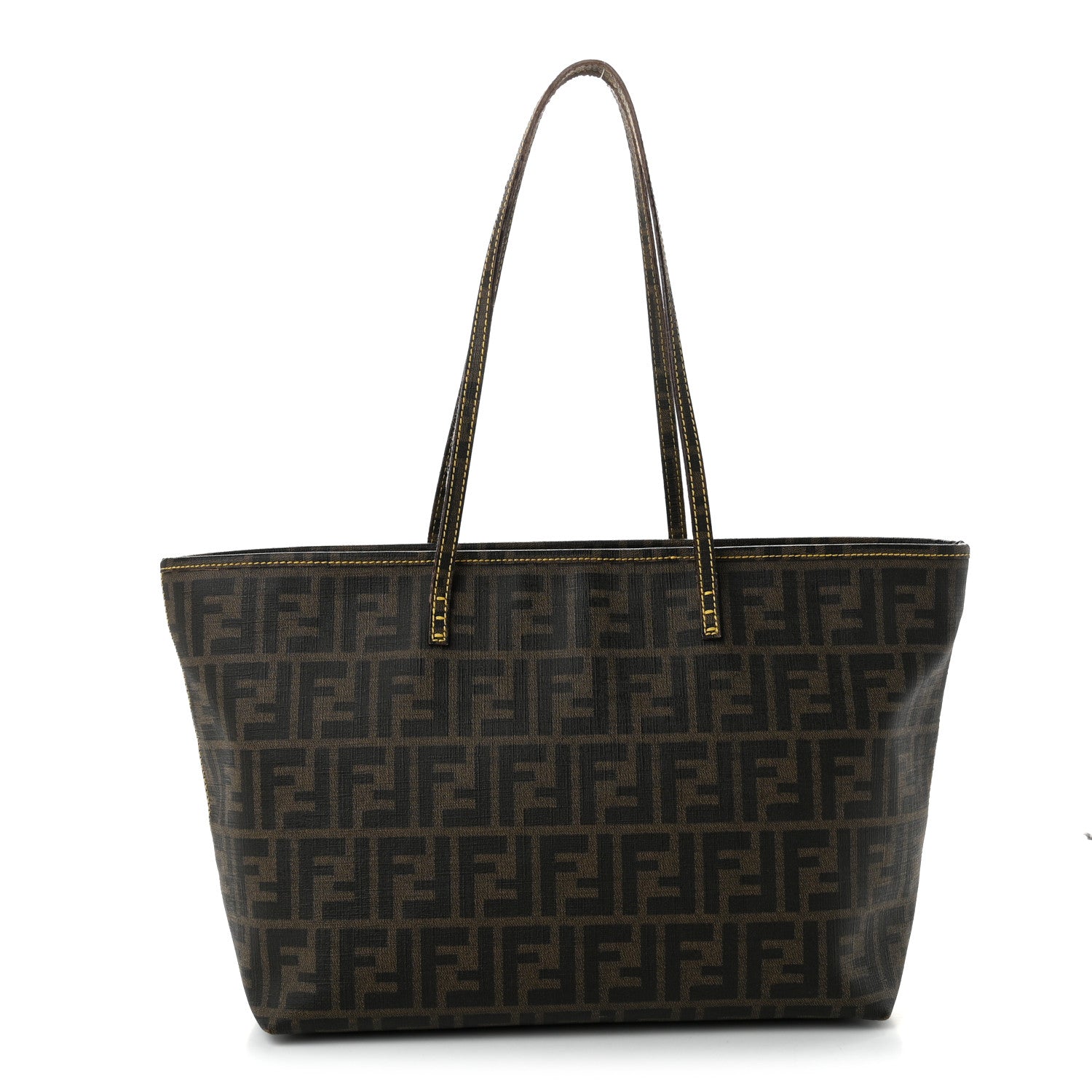 Fendi Zucca Spalmati Small Roll Tote Tobacco Yellow 1 of 10