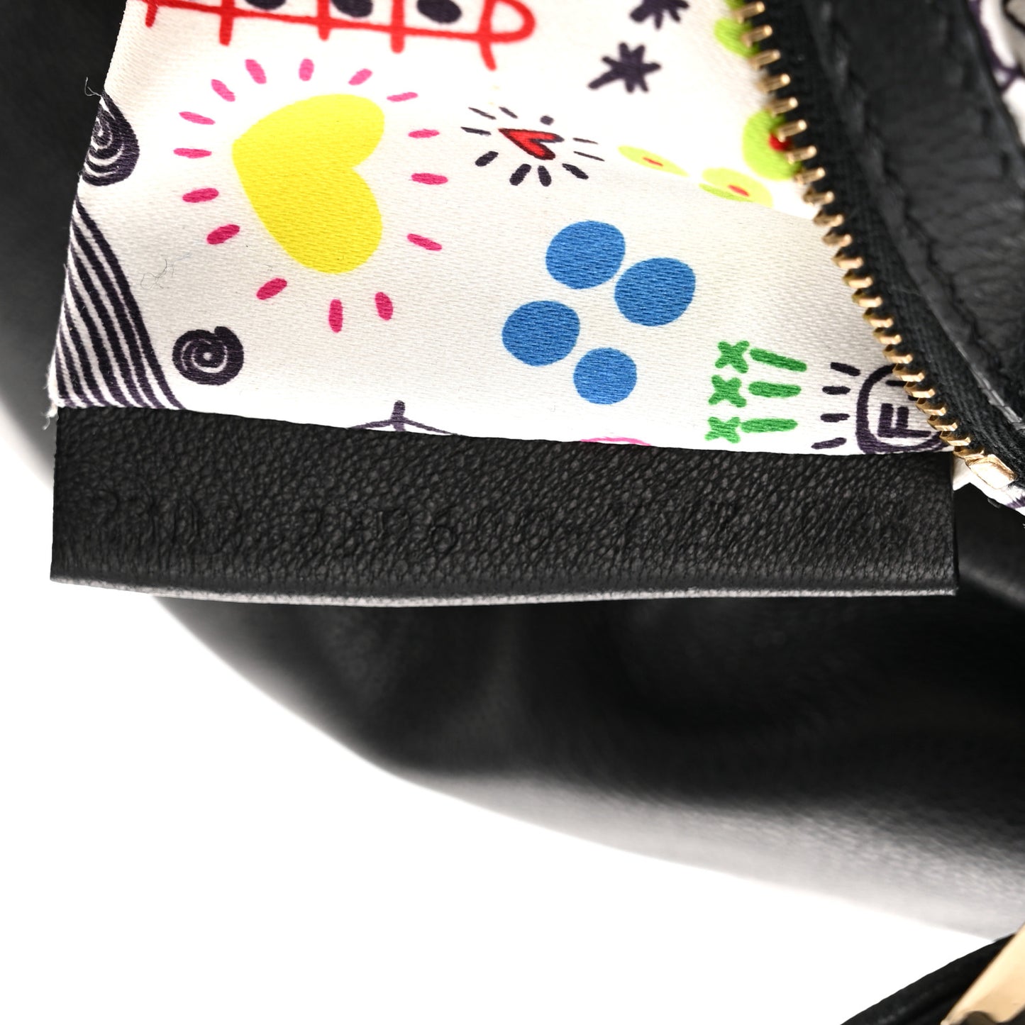 Nappa Logo Embossed Baguette Black