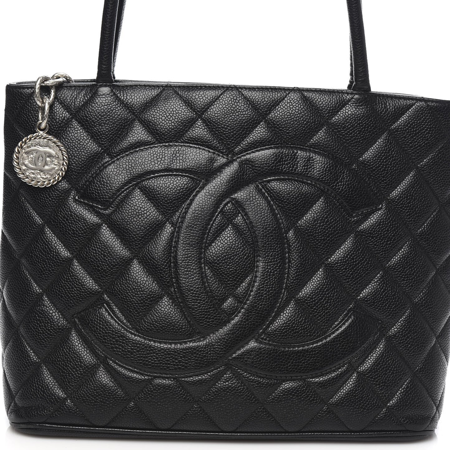 Caviar Quilted Medallion Tote Black