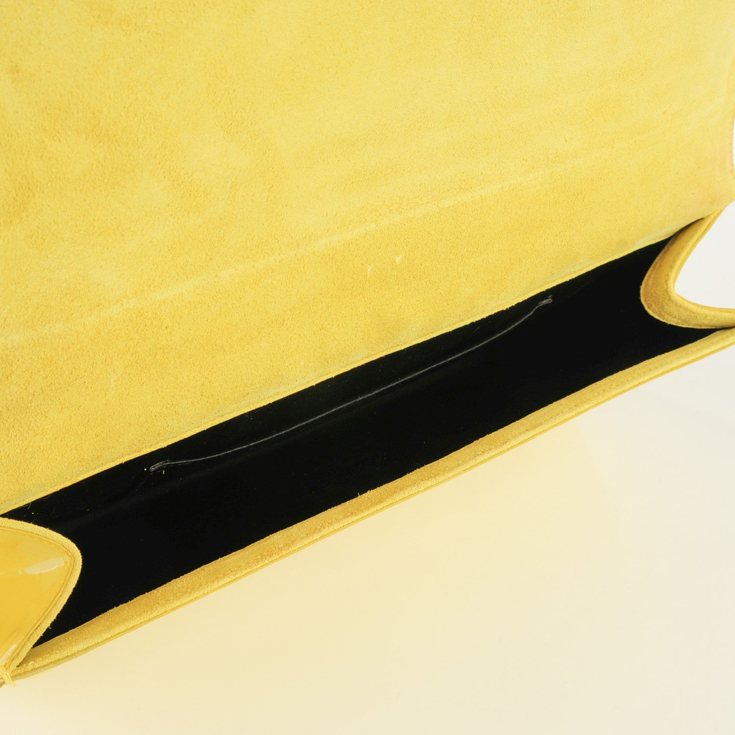 Saint Laurent Patent Calfskin Monogram Large Belle De Jour Clutch Yellow 5 of 7