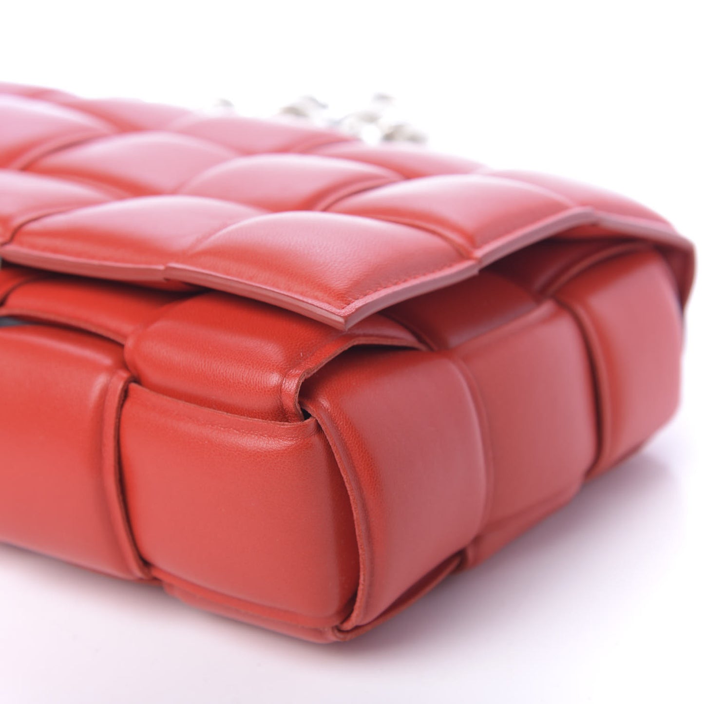 Lambskin Maxi Intreccio Padded Chain Cassette Crossbody Bag Nail Polish