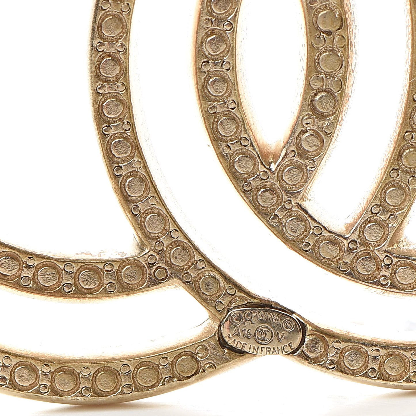 Crystal CC Brooch Light Gold