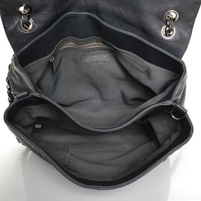 Chanel Shiny Lambskin Quilted Large Trianon Messenger Flap Grey 5 of 7