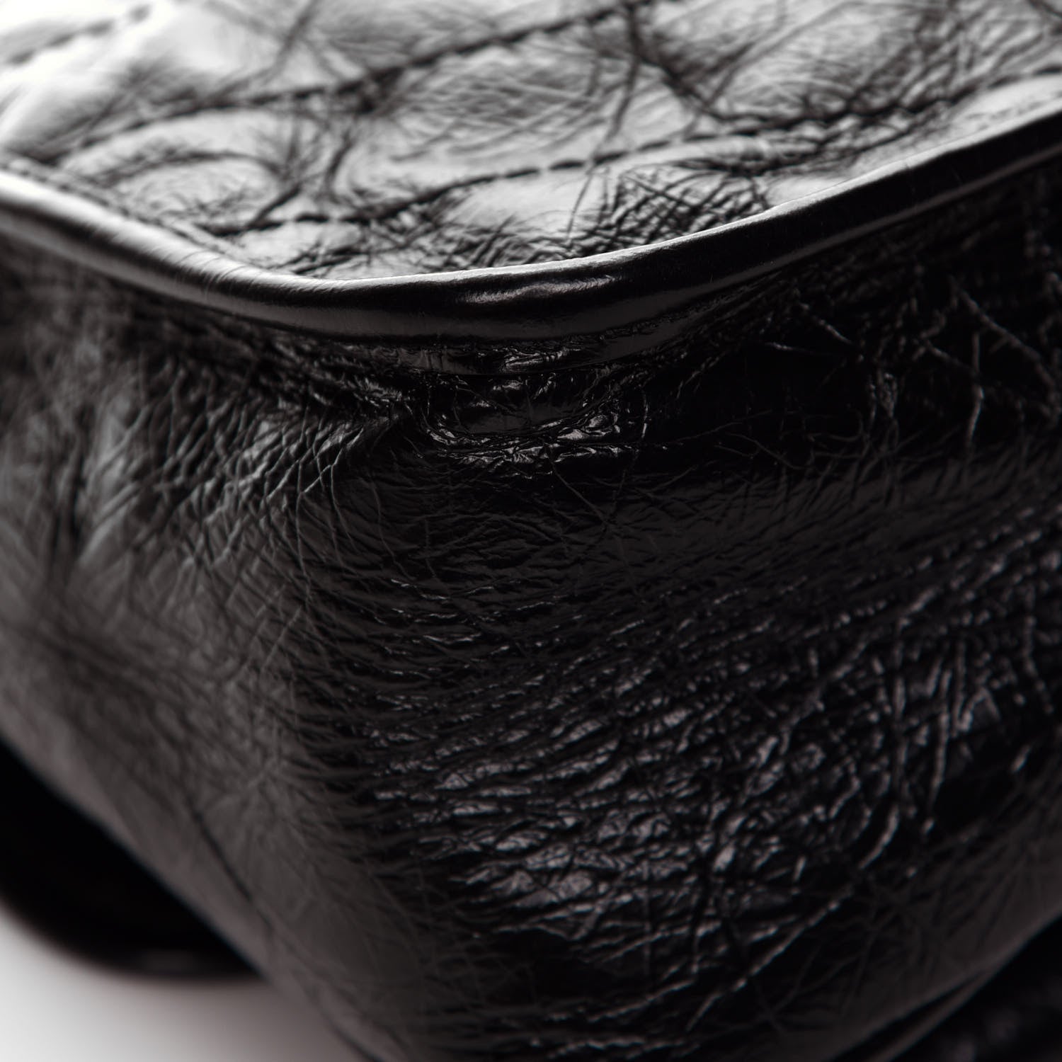 Saint Laurent Crinkled Calfskin Matelasse Monogram Medium Niki Chain Satchel Black 18 of 25