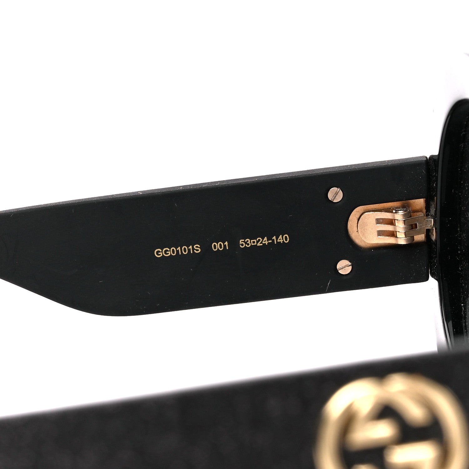 Gucci Acetate Round GG0101S Glitter Sunglasses Black 5 of 8