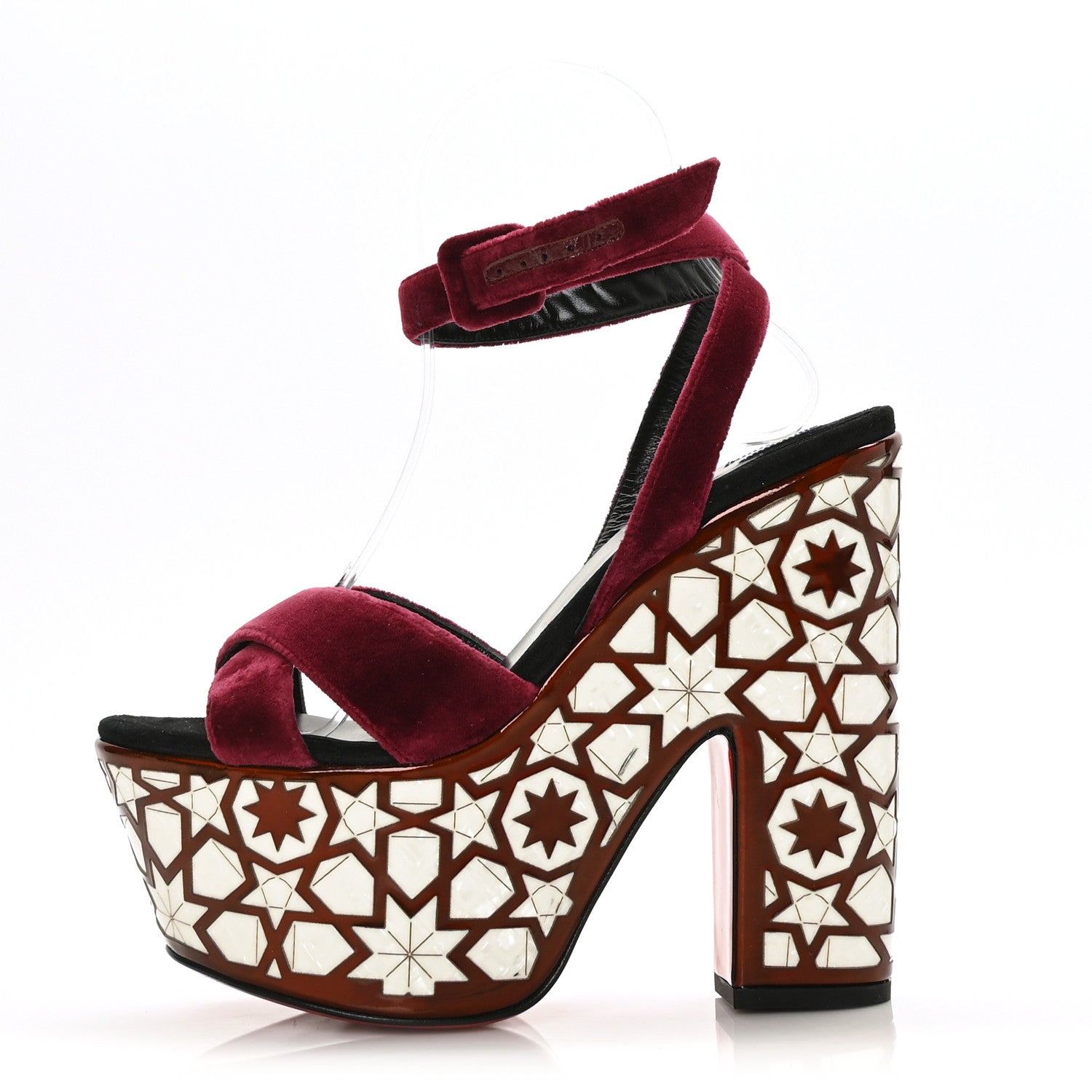 Christian Louboutin Velvet Super Yaz Pearl 160 Sandals 38 Galata Black 1 of 7