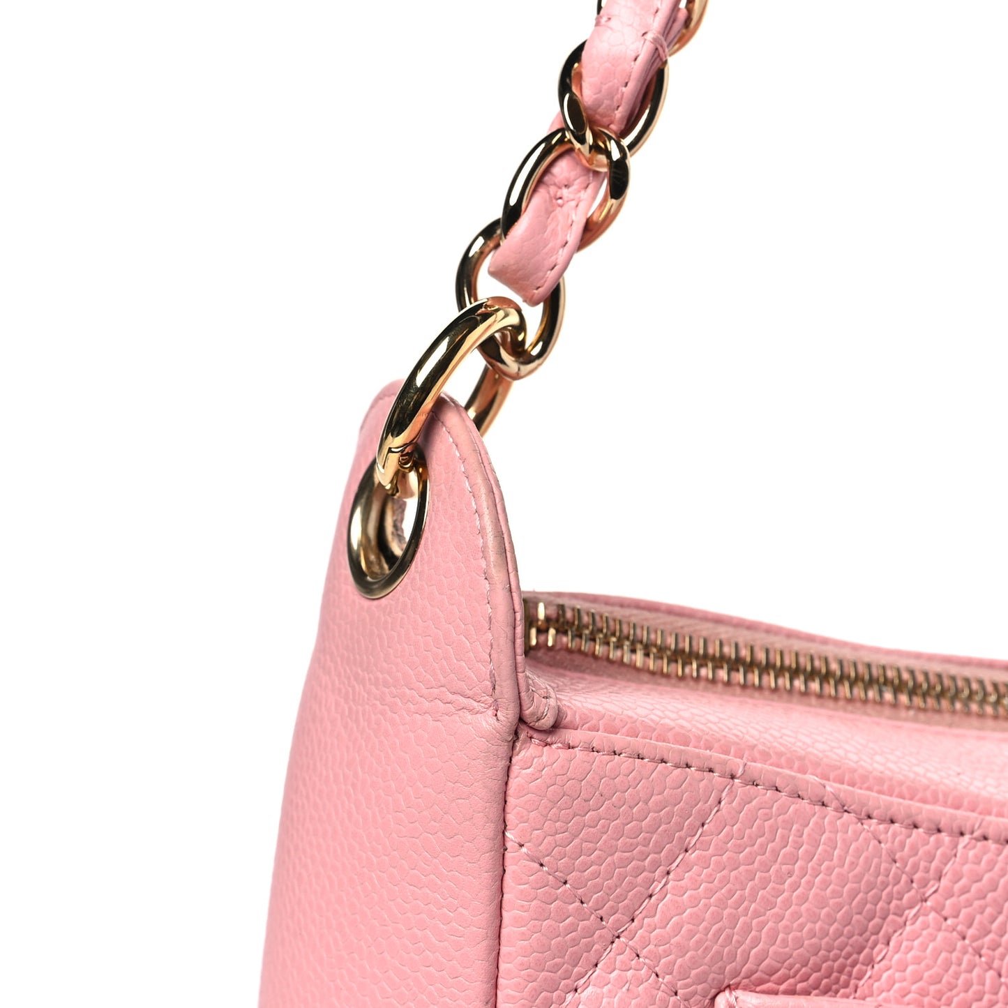 Caviar Quilted Timeless CC Shoulder Bag Pink