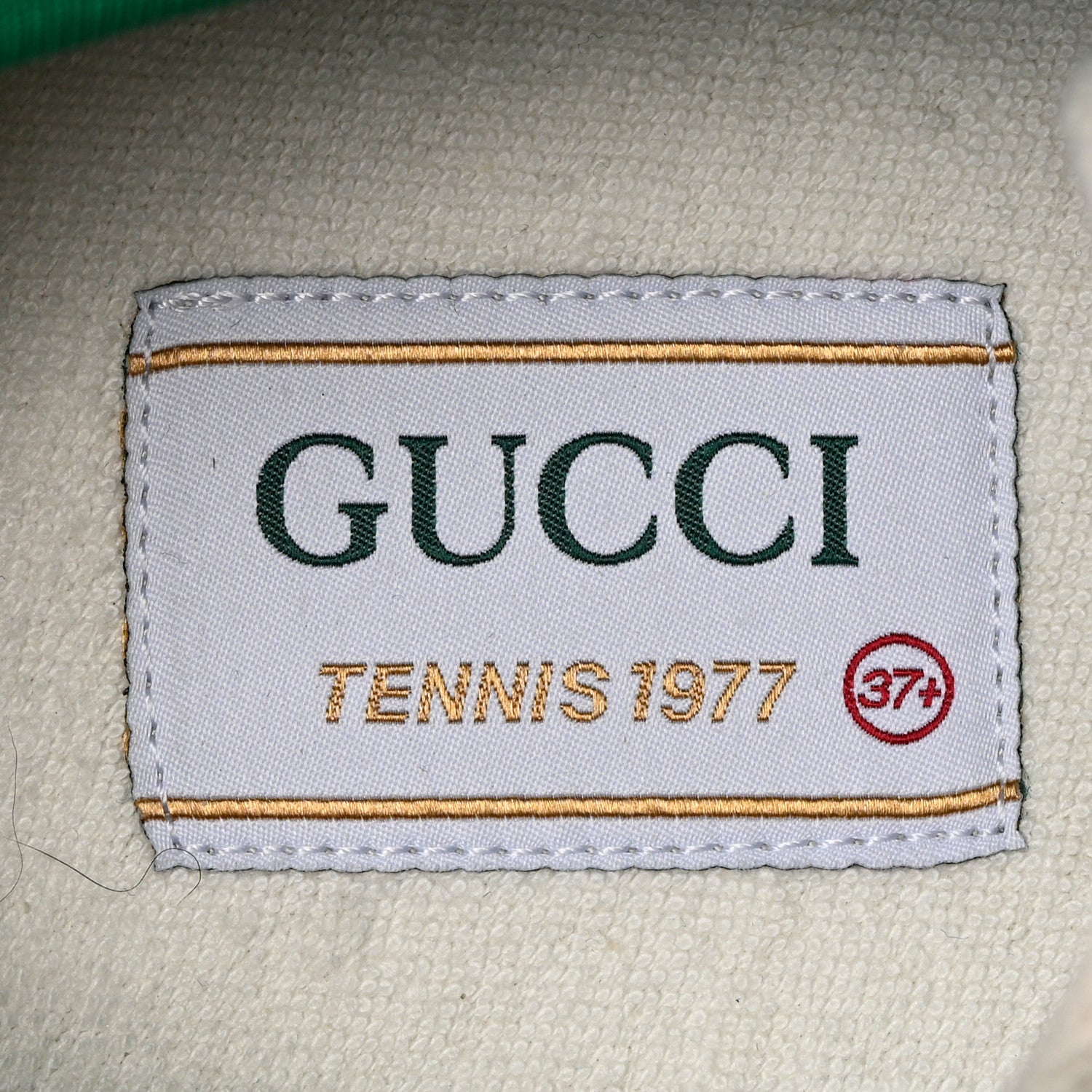 Gucci GG Monogram Web Womens 1977 Tennis Sneakers 37.5 Beige Ebony Mystic White 7 of 15