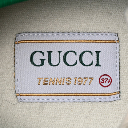 Gucci GG Monogram Web Womens 1977 Tennis Sneakers 37.5 Beige Ebony Mystic White 7 of 15