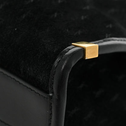 Saint Laurent Suede All-Over Monogram Convertible Tote Black 12 of 15