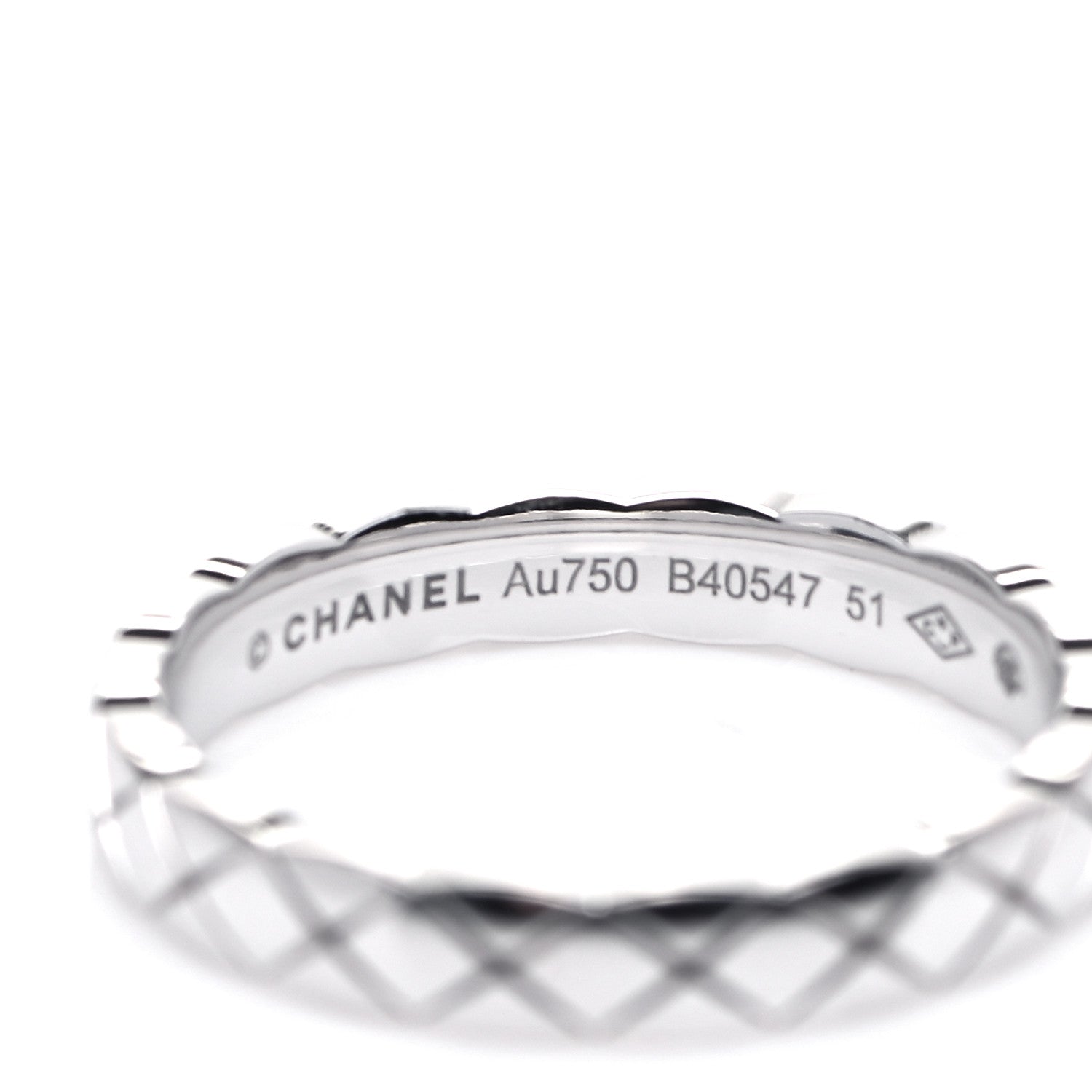 Chanel 18K White Gold Mini Coco Crush Ring 51 5.75 4 of 5