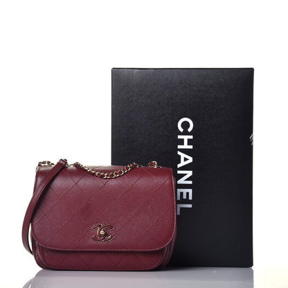 Chanel Calfskin Stitched Small Flap Bag Burgundy 10 of 10