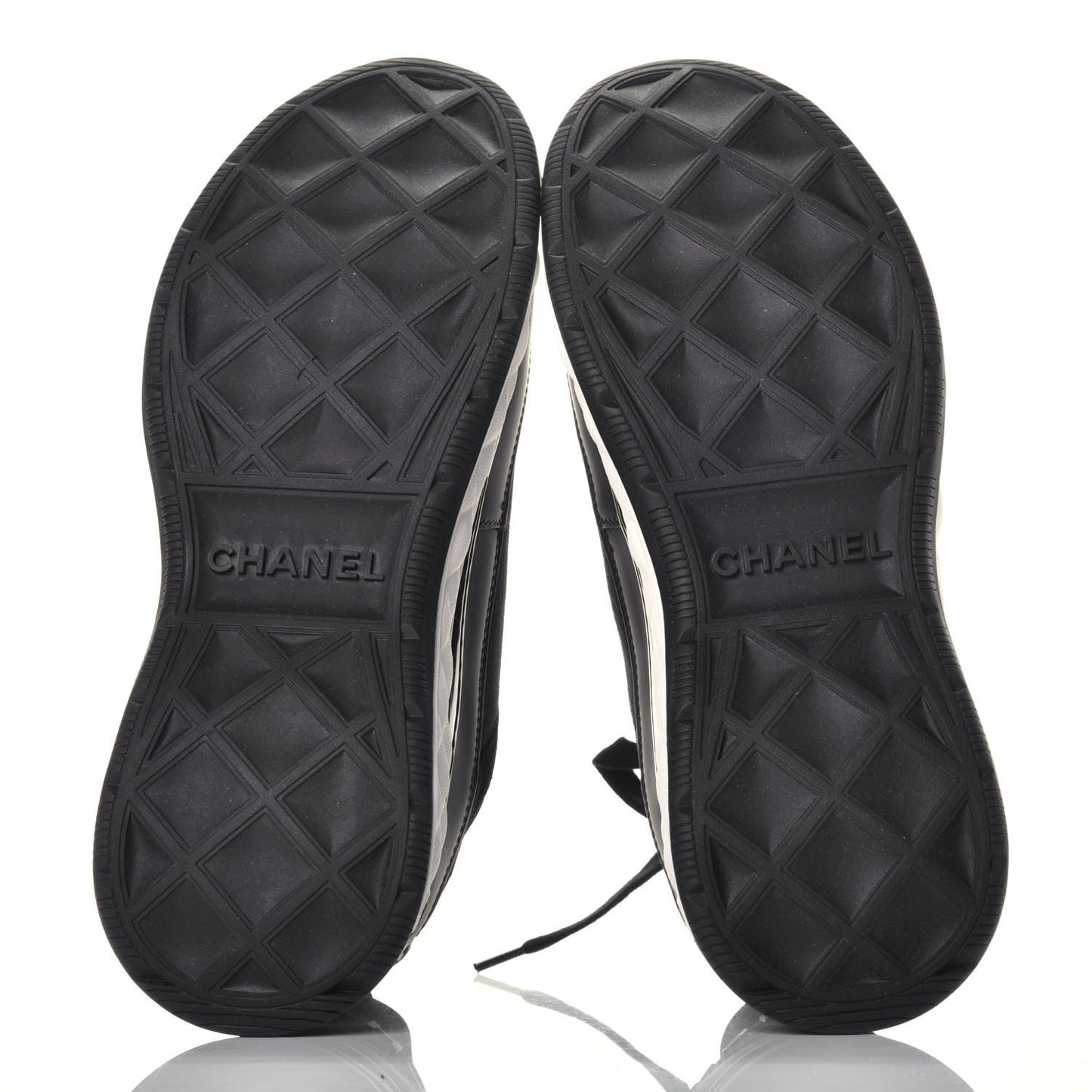 Velvet Calfskin Mixed Fibers CC Sneakers 38 Black