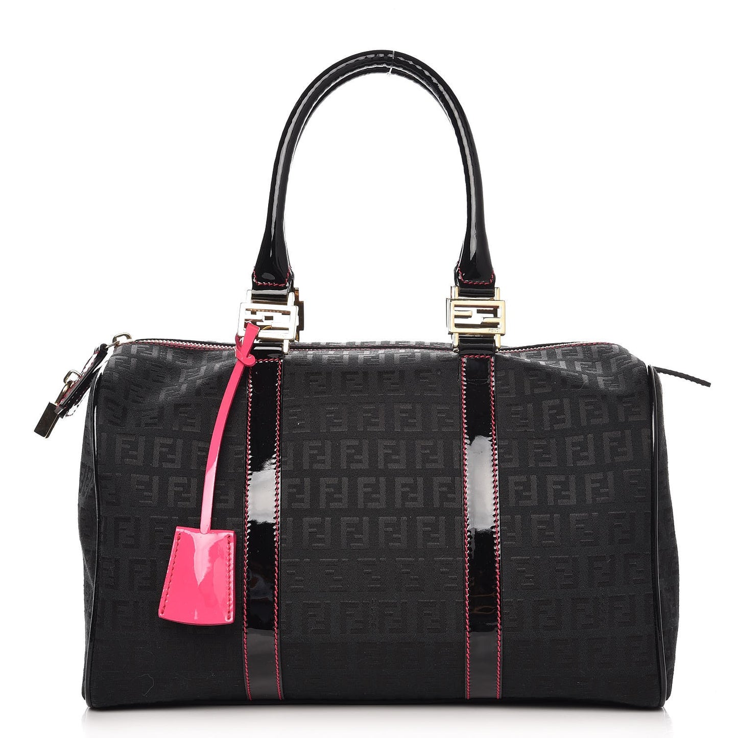 Zucchino Forever Boston Top Handle Bag Black Fuschia