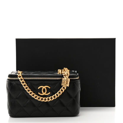 Chanel Lambskin Quilted Small Pillow Crush Vanity Case With Chain Black 11 of 11