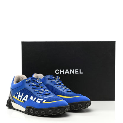 Chanel Calfskin Mesh Lycra Womens Logo Sneakers 39 Royal Blue 9 of 9