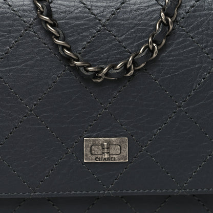 Chanel Aged Calfskin Quilted Reissue Wallet On Chain WOC Navy 9 of 11