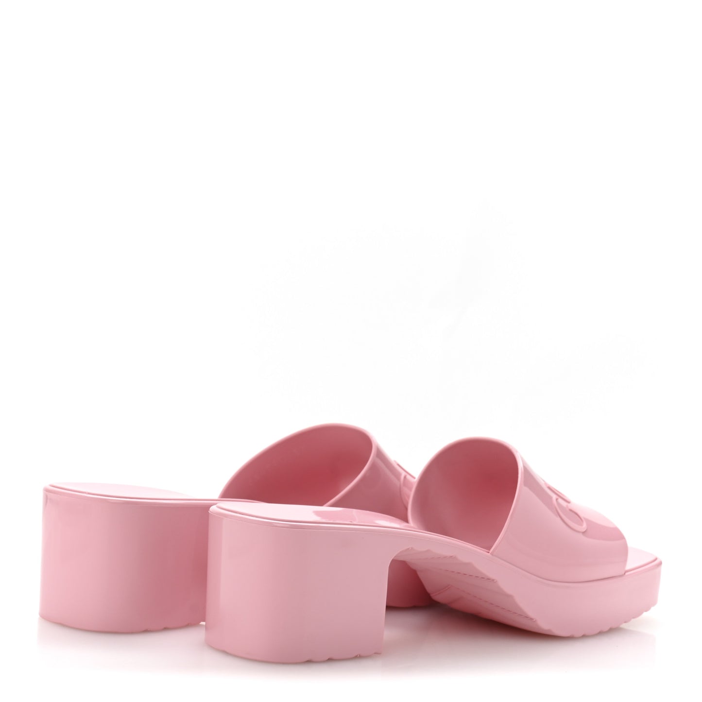 Rubber Gucci Logo Womens Platform 20/60mm Slide Sandals 39 Wild Rose