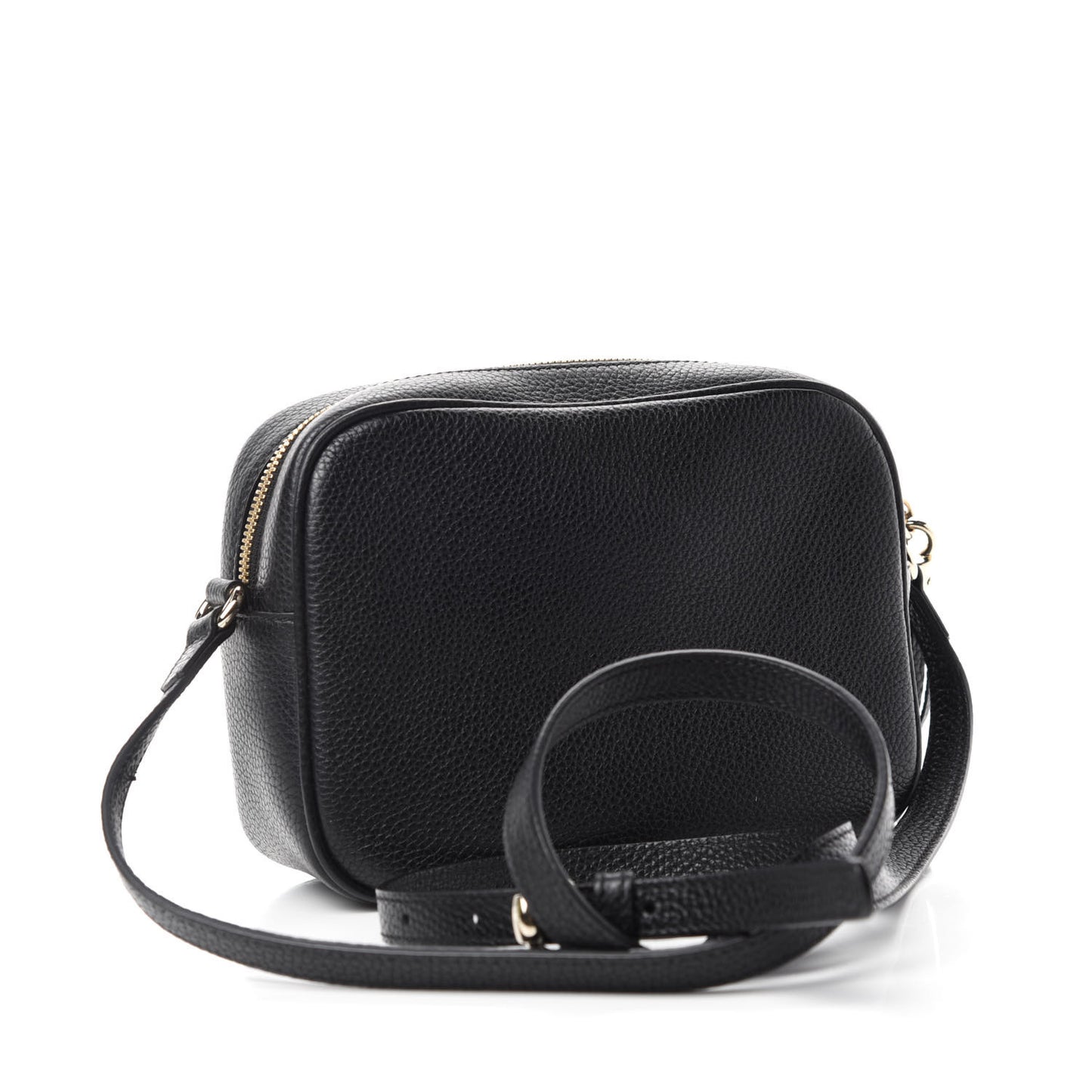 Pebbled Calfskin Small Soho Disco Bag Black