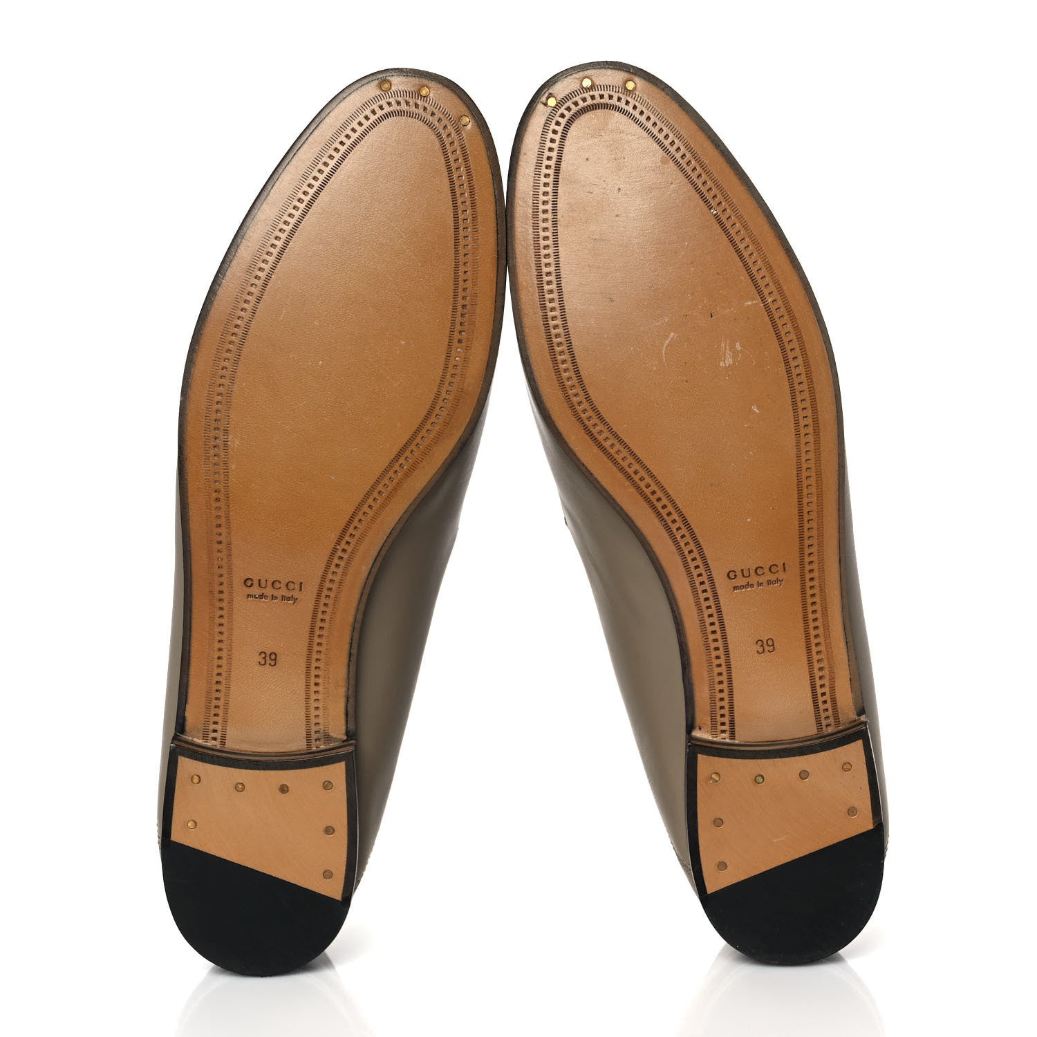 Gucci Lambskin Womens Brixton Horsebit Loafers 39 Mud 5 of 8