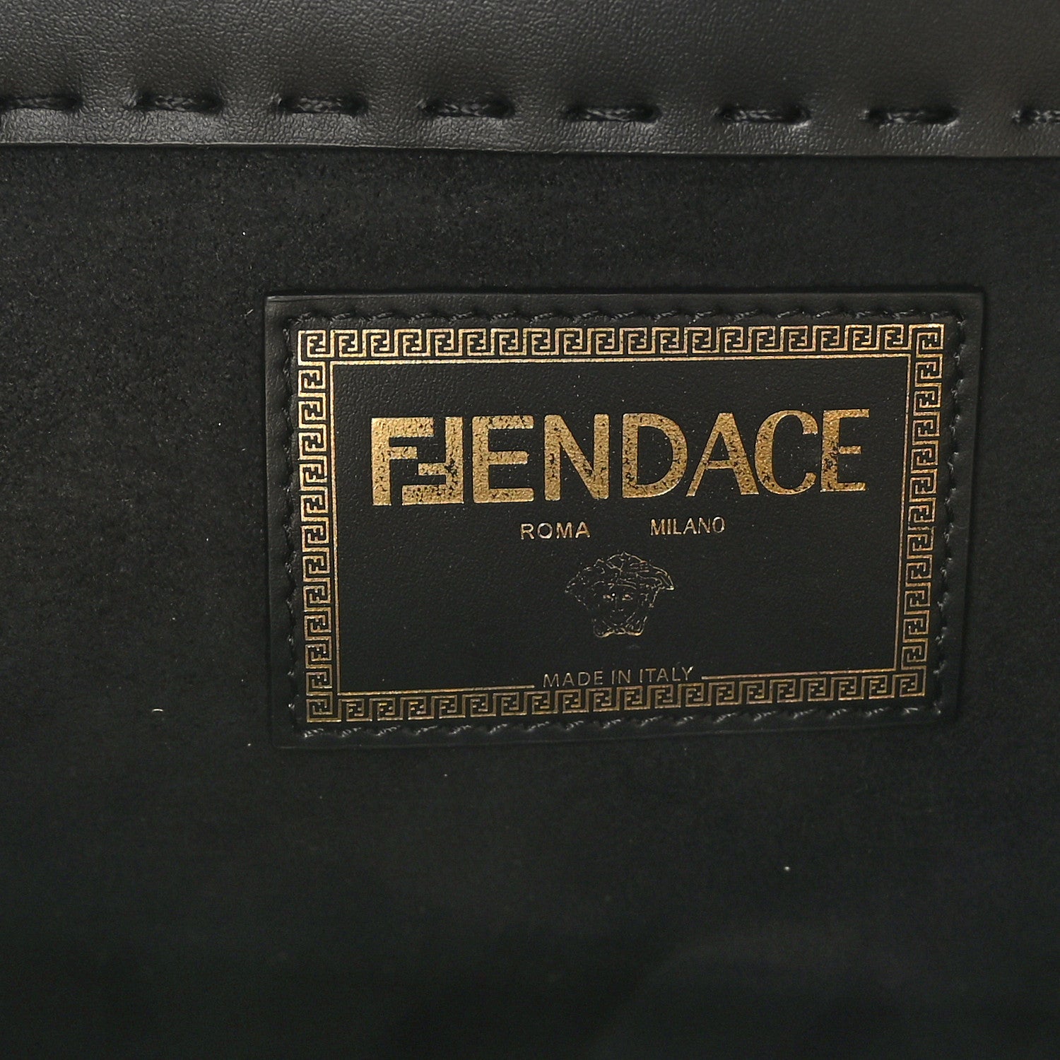 Fendi X VERSACE Calfskin Plexiglass Fendace Medium Fendi Sunshine Shopper Tote Black 6 of 8
