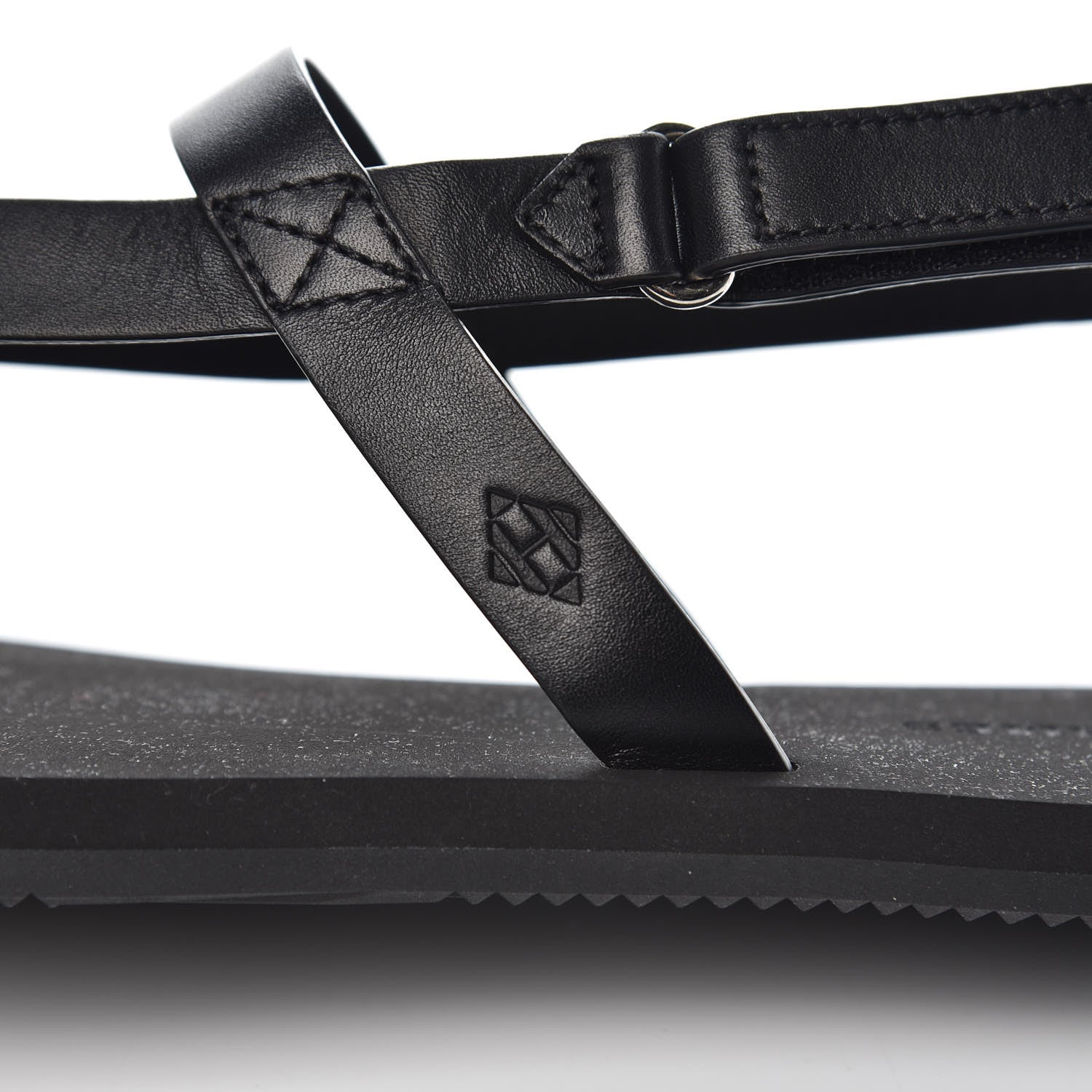 Hermes Calfskin Rubber Tahiti Sandals 39 Black 9 of 10