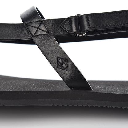 Hermes Calfskin Rubber Tahiti Sandals 39 Black 9 of 10
