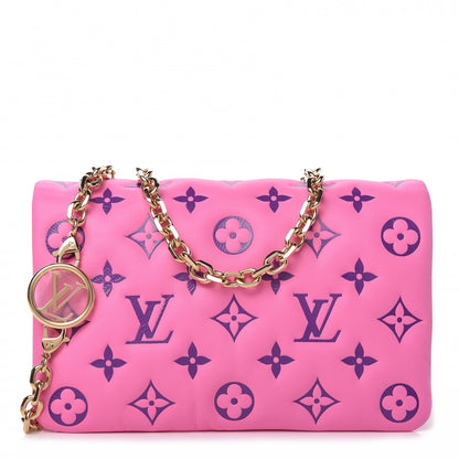 Louis Vuitton Lambskin Embossed Monogram Vuittamins Pochette Coussin Rose Violet 1 of 10