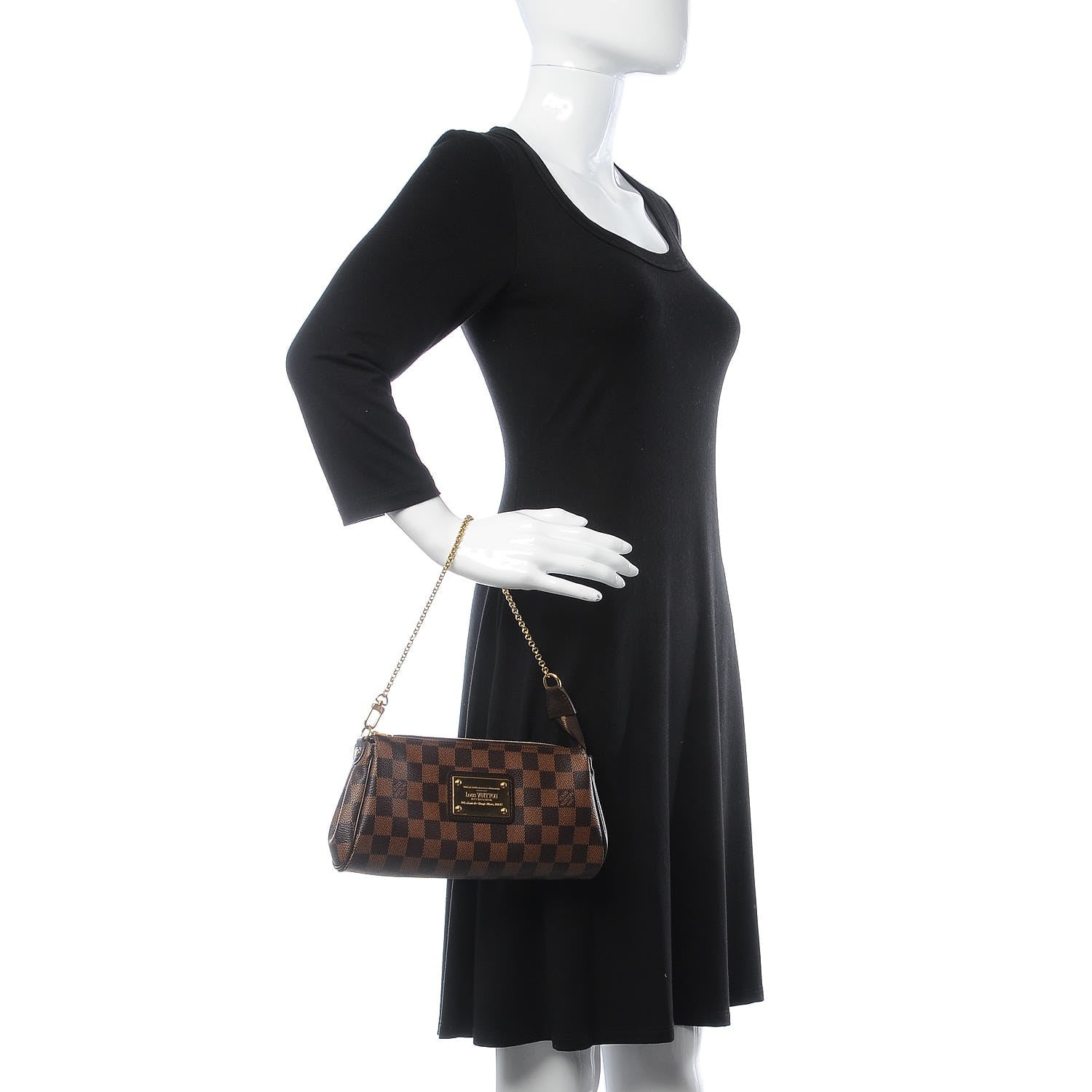 Louis Vuitton Damier Ebene Eva Clutch 3 of 9
