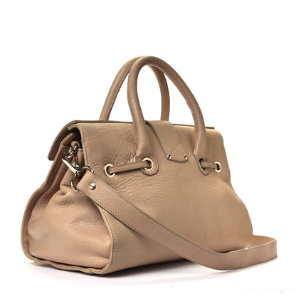 Jimmy Choo Grainy Calfskin Large Rosalie Satchel Nude 2 of 6