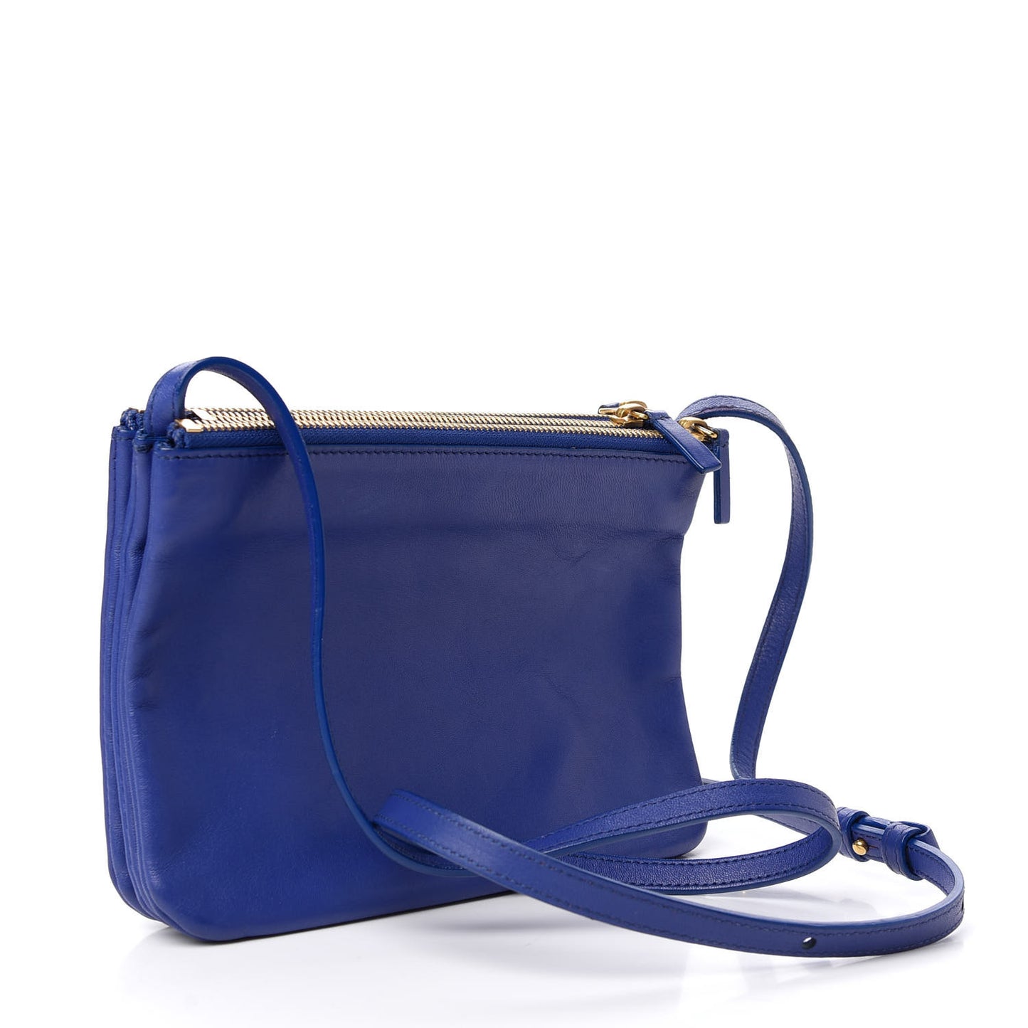Lambskin Small Trio Crossbody Bag Electric Blue