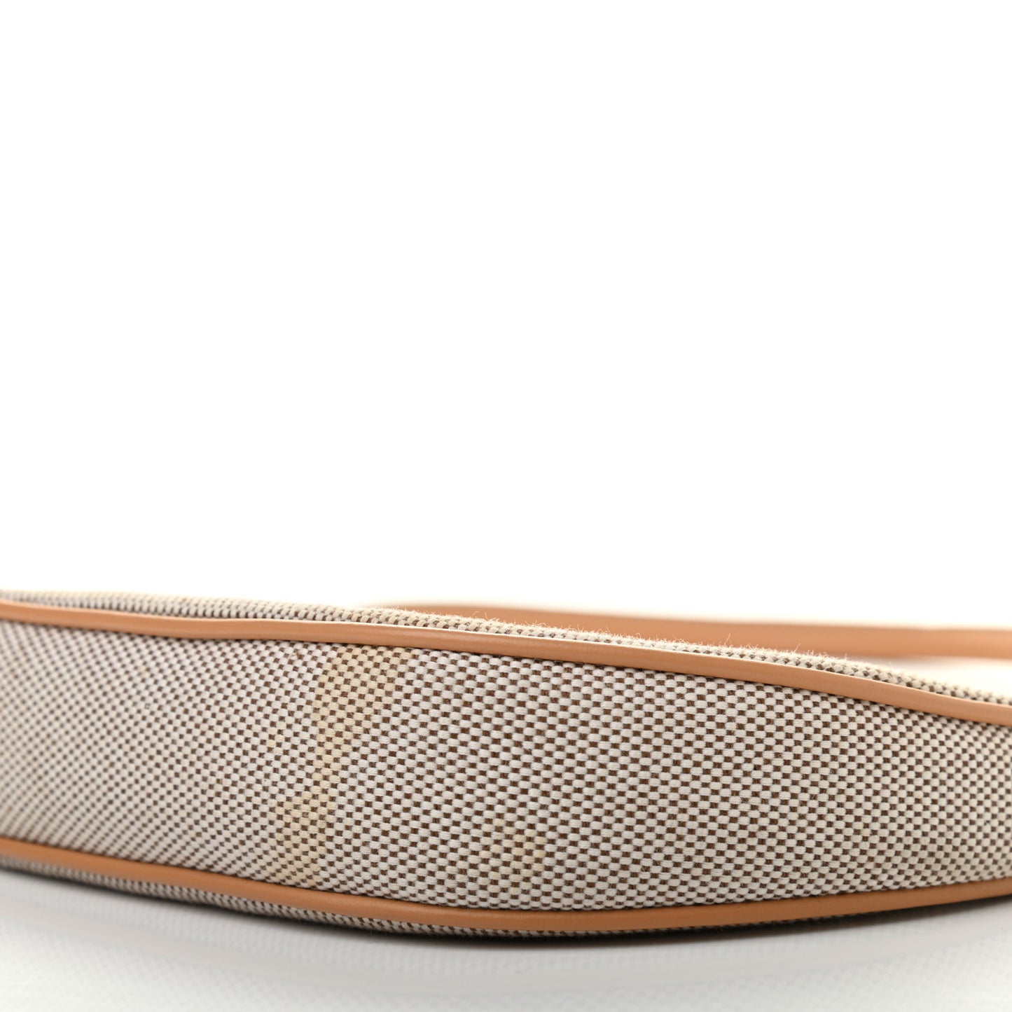 Canvas Smooth Calfskin Olympia Shoulder Bag Natural Tan