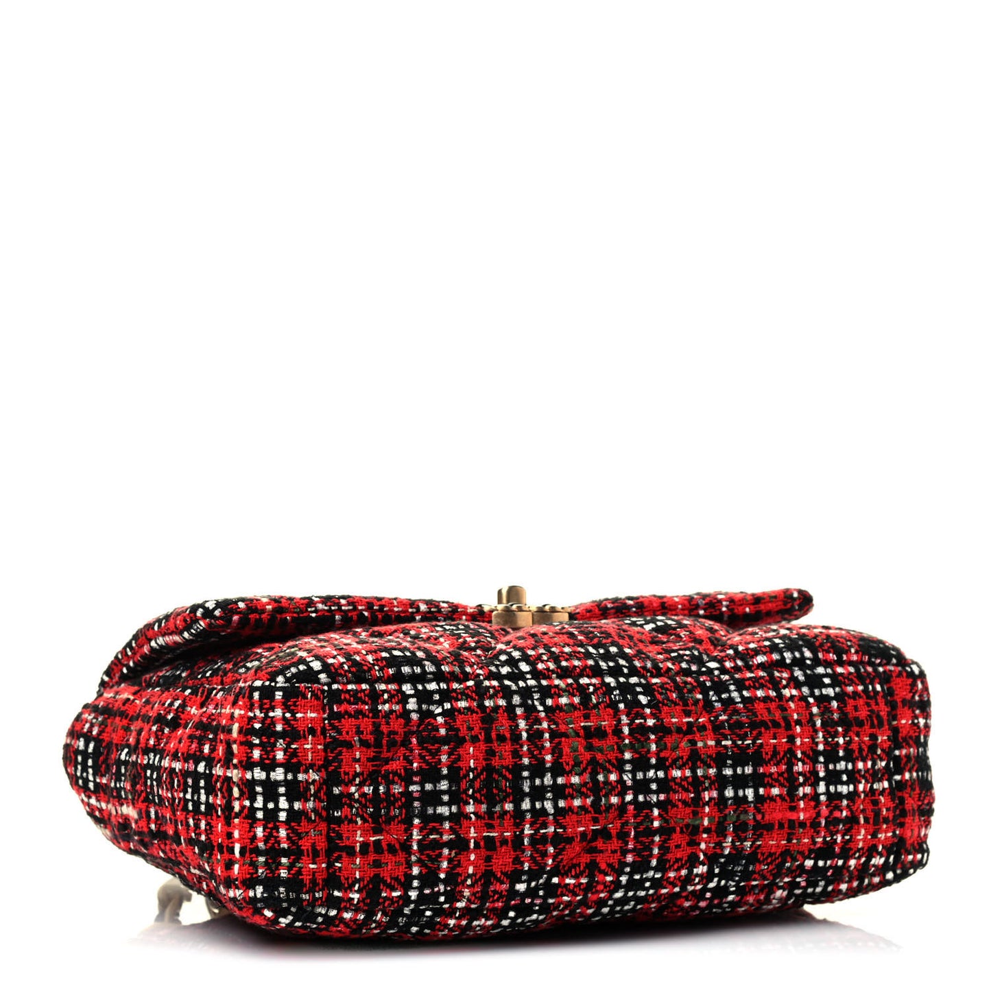 Tweed Quilted Large Chanel 19 Flap Red Black Silver Green